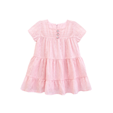 Toddler Cotton Floral Embroidered Short Sleeve Dress