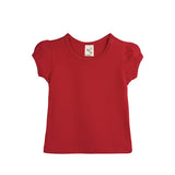Baby Cotton Puff Sleeve Basic Crewneck T-Shirt