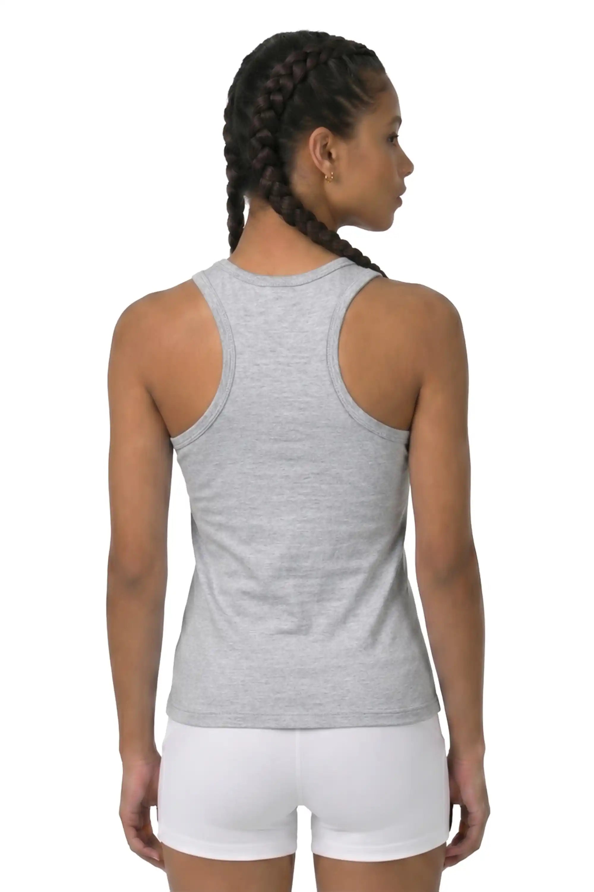 Girls' Soft Solid Cotton Blend Racerback Tank Top