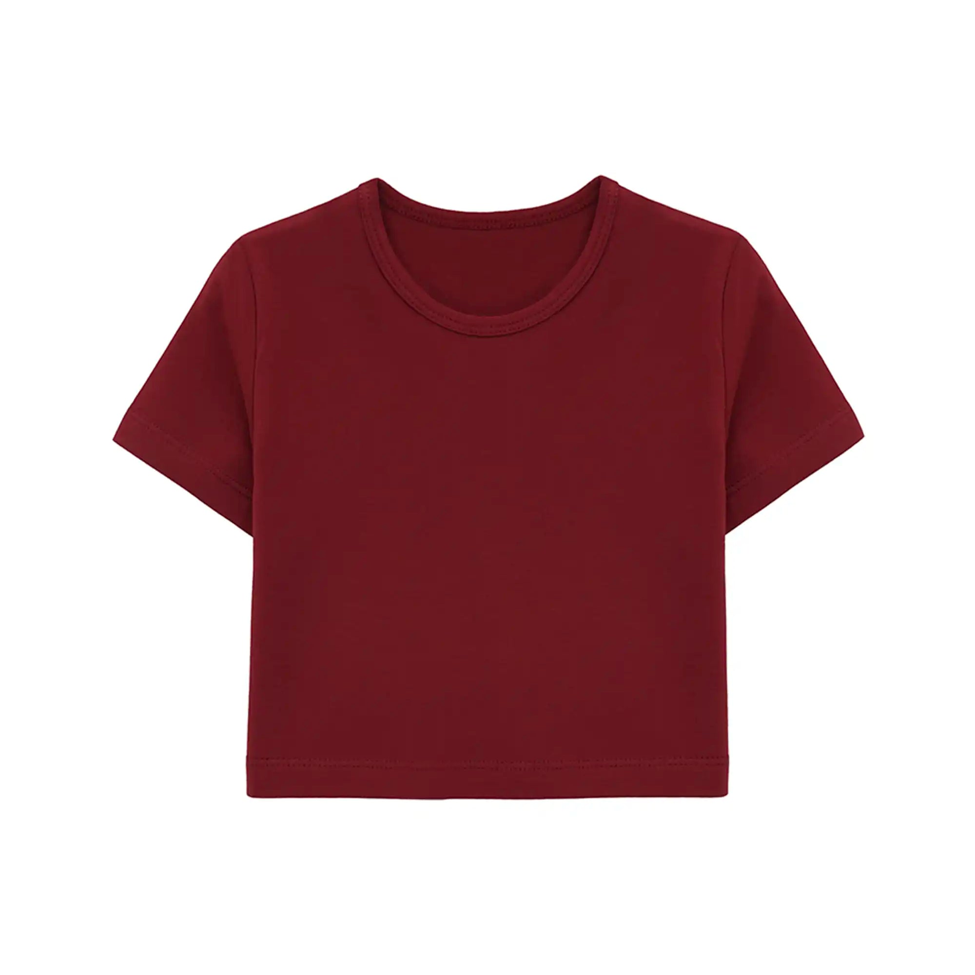 Girls Short Sleeve Crewneck Crop Top Tee