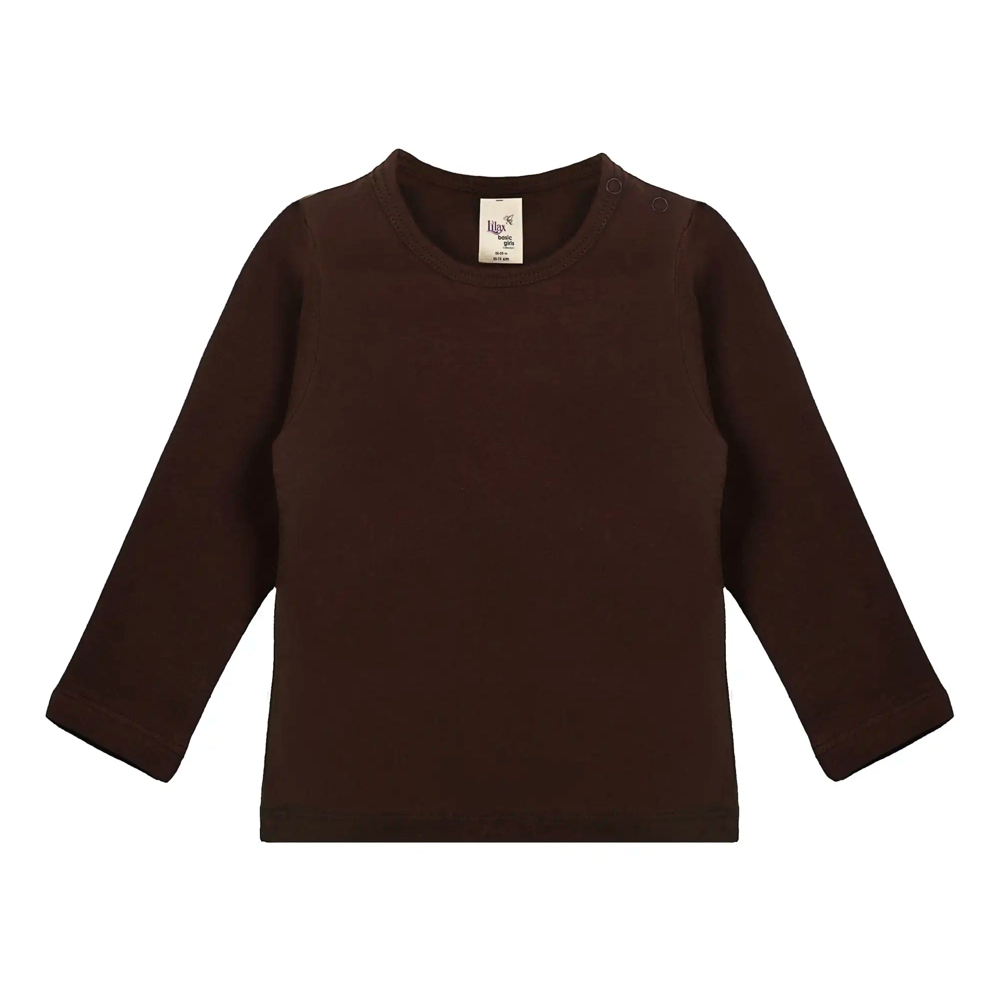 Baby Girls' Basic Long Sleeve Round Neck T-Shirt