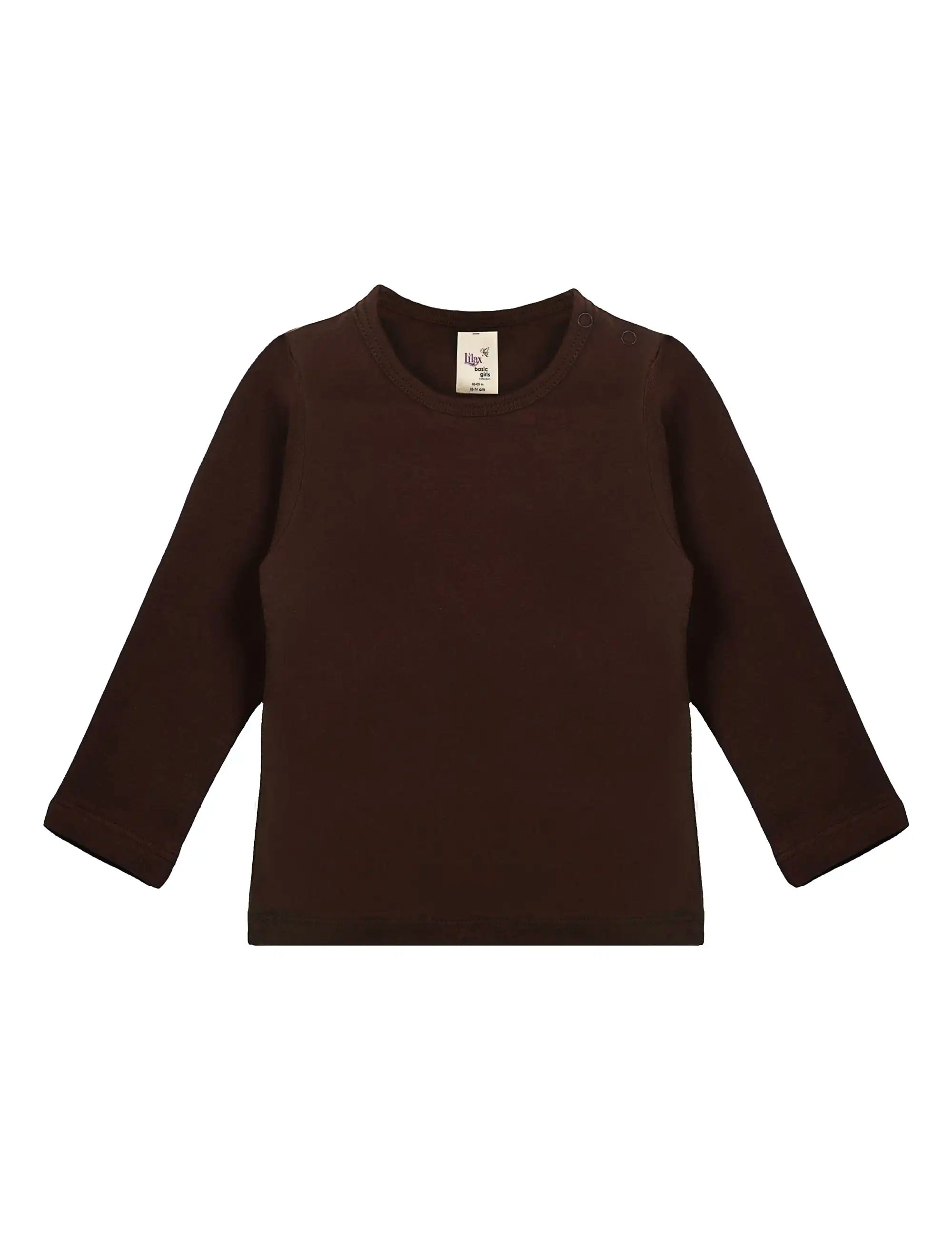 Baby Girls' Basic Long Sleeve Round Neck T-Shirt