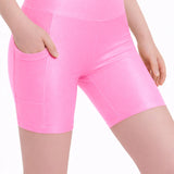 Lilax Girls Athletic Shorts with Pocket High Waisted Biker Shorts for Dance Yoga Gymnastics