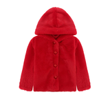 Girl Button Down Hooded Cardigan Jacket