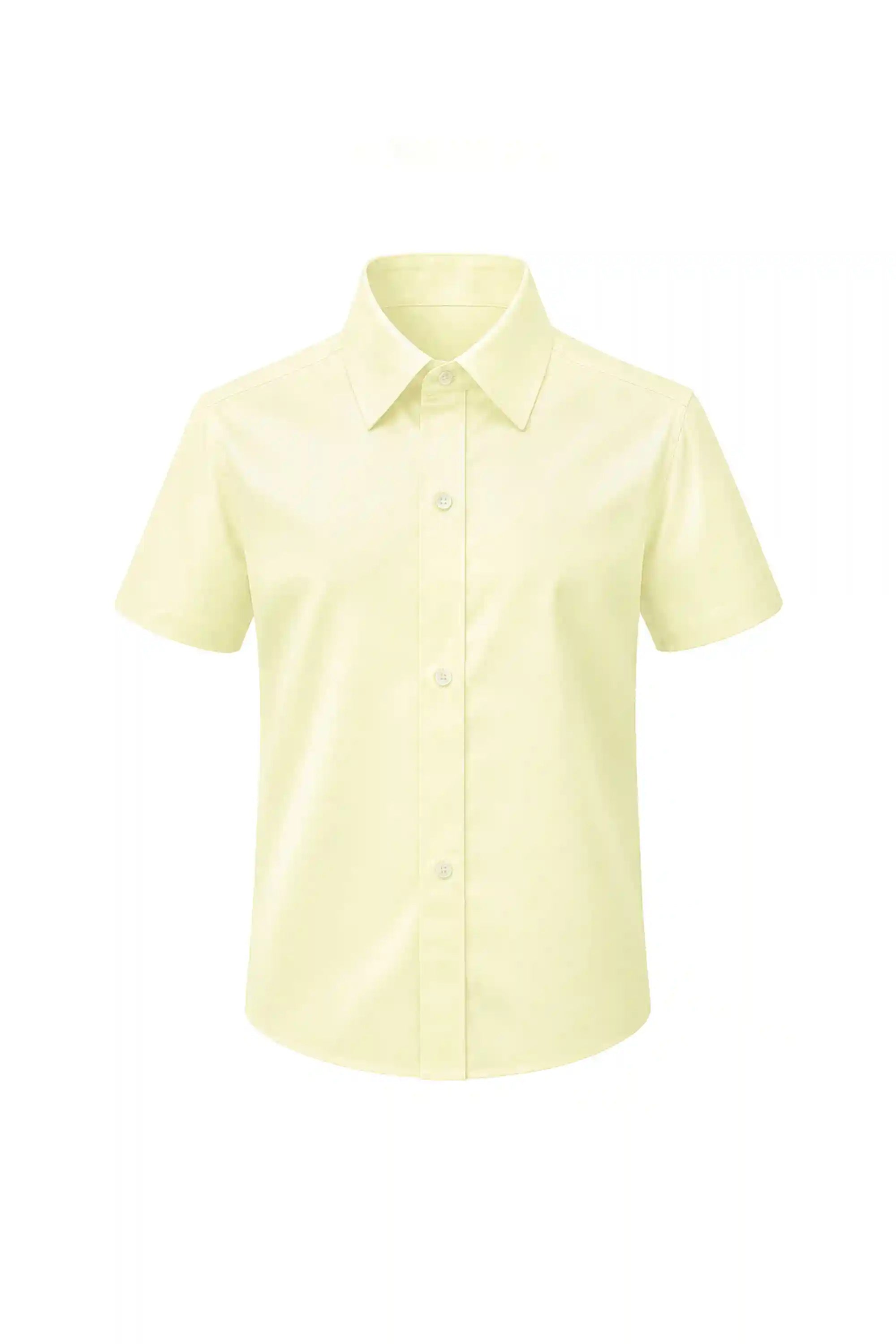 Lilax Boys Classic Short Sleeve Button Down Casual Solid Dress Shirt