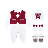 Regal and Handsome: 5-Piece Layette Gift Set with Jeweled Crown Tuxedo for Baby Boys (0-3 Months)
