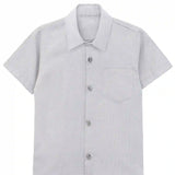 Boys' Button Down Shirt Solid Short Sleeve Classic Solid Oxford Dress Shirt