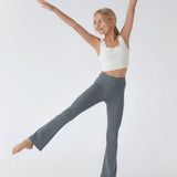 Girls Flare Leggings Dance Bottoms High Waisted Bootcut Yoga Pants