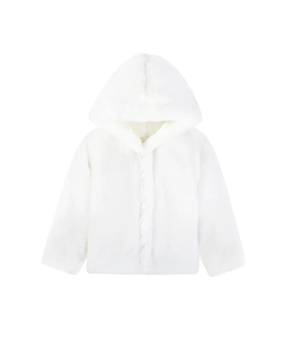 Girl Button Down Hooded Cardigan Jacket