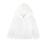 Girl Button Down Hooded Cardigan Jacket
