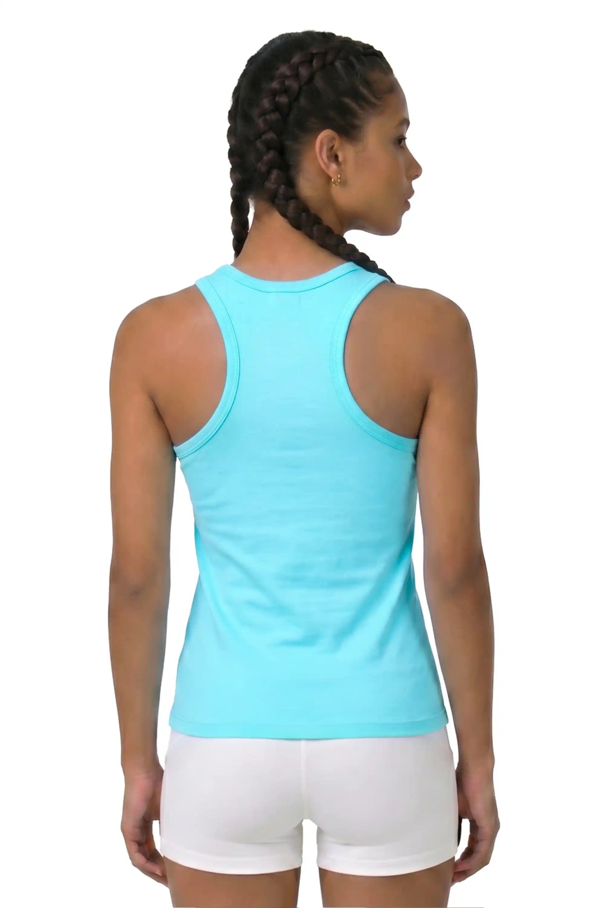 Girls' Soft Solid Cotton Blend Racerback Tank Top