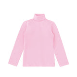 Little Girls Cotton Long Sleeve Basic Turtleneck T-Shirt