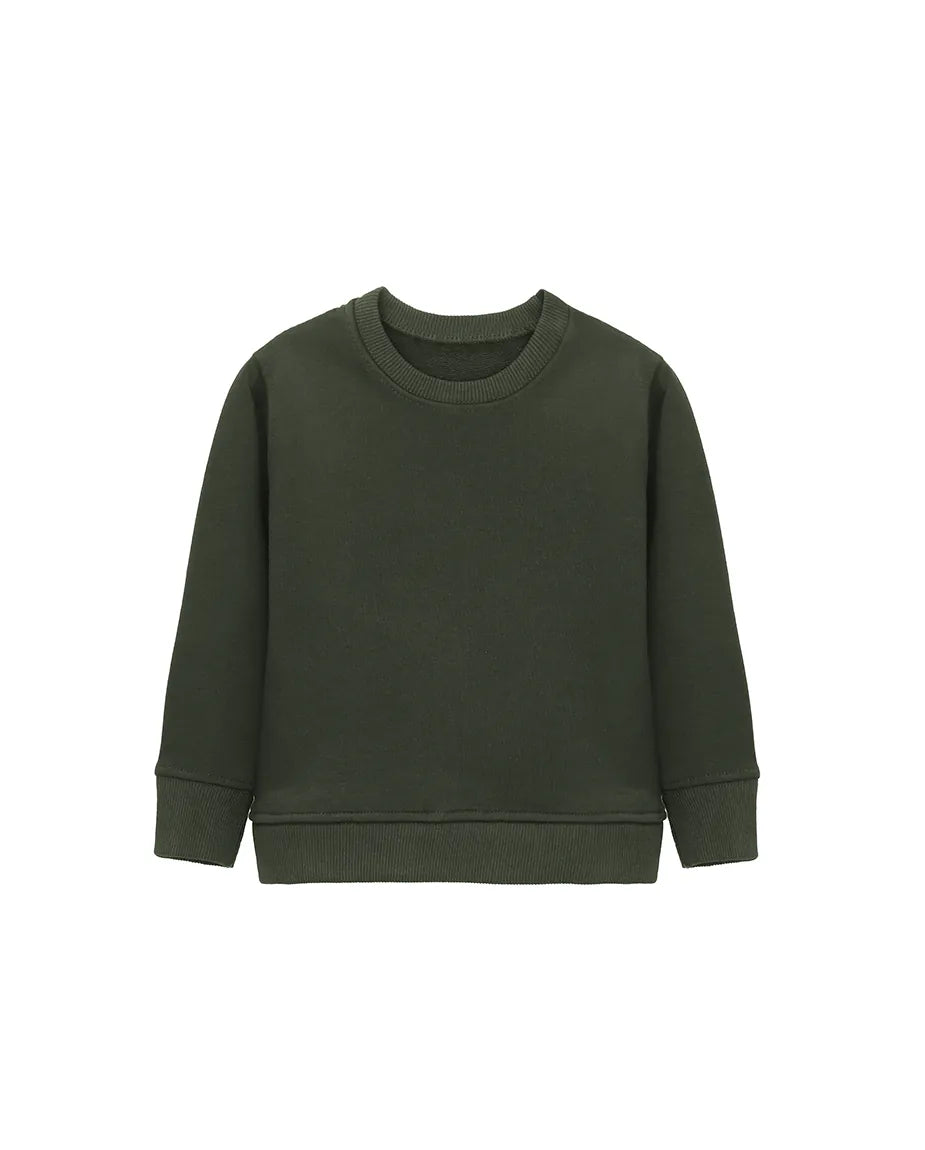 Boys Basic Crewneck Long Sleeve Cotton Sweatshirt