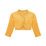 Girls' Bolero Cardigan Shrug Knit Long Sleeve Button Closure