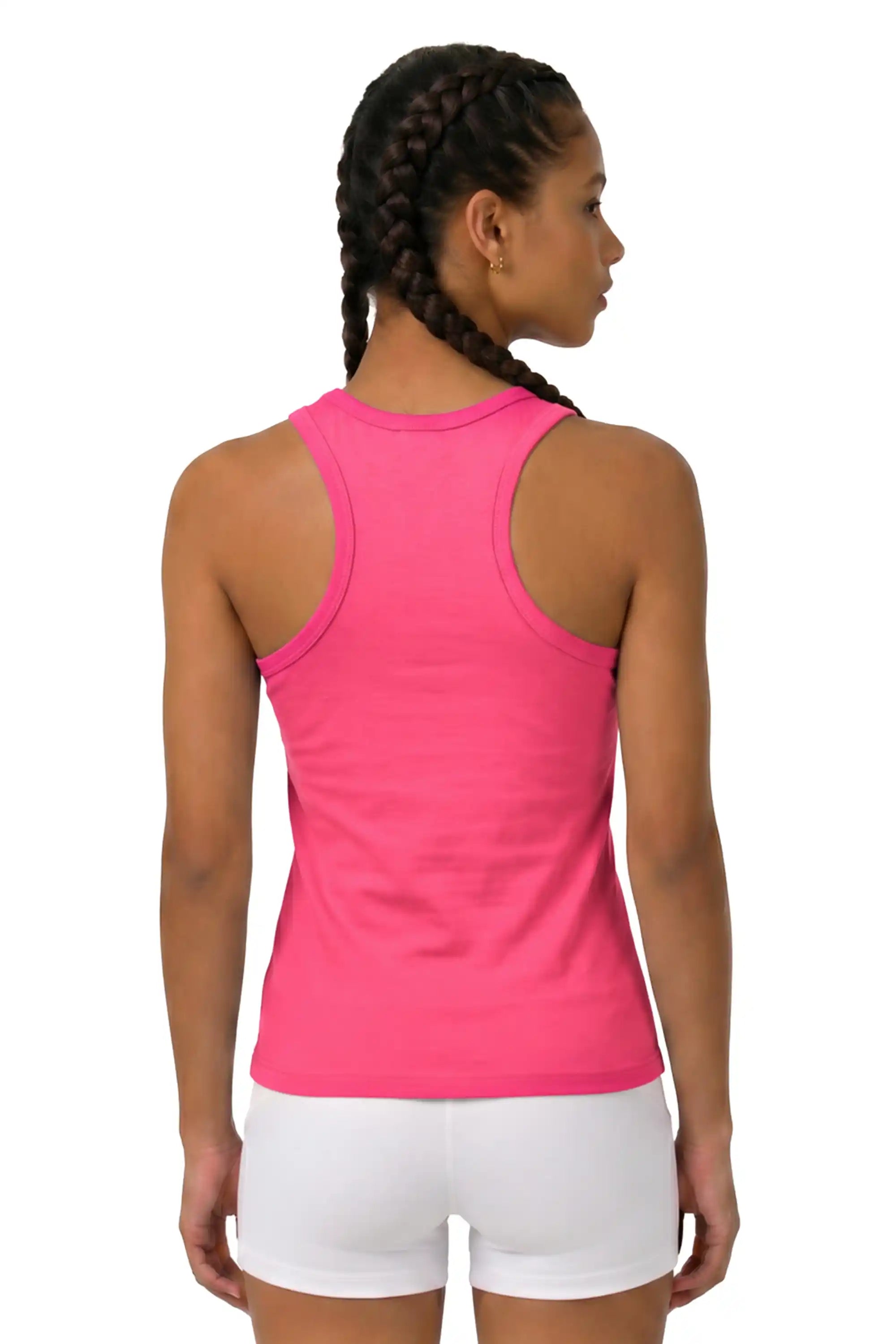 Girls' Soft Solid Cotton Blend Racerback Tank Top