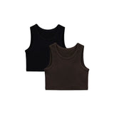Girls 2-Pack Basic Cropped Tank Top