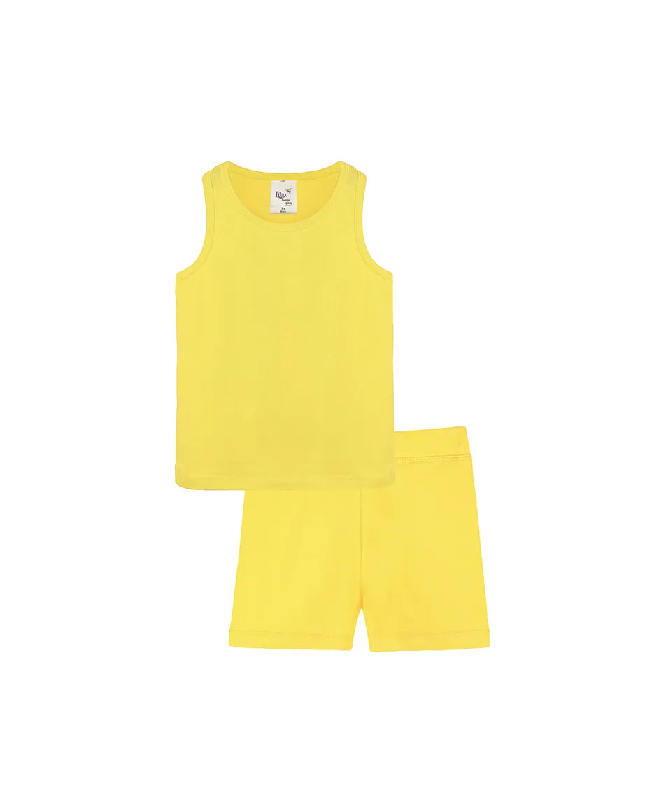 Toddler Cotton Basic Racerback Tank Top & Short Set