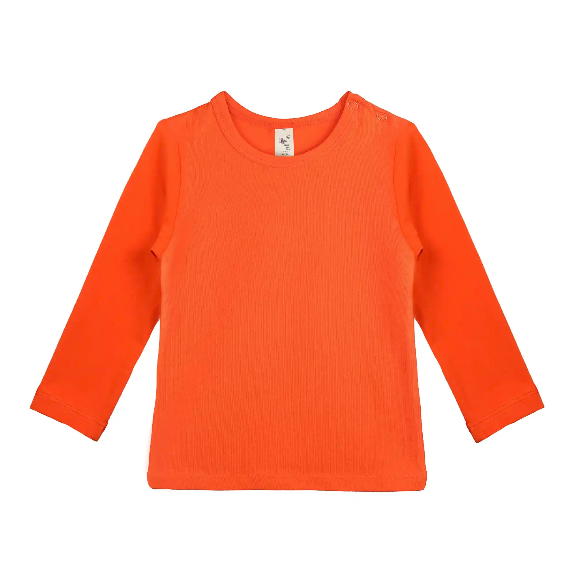 Baby Girls' Basic Long Sleeve Round Neck T-Shirt