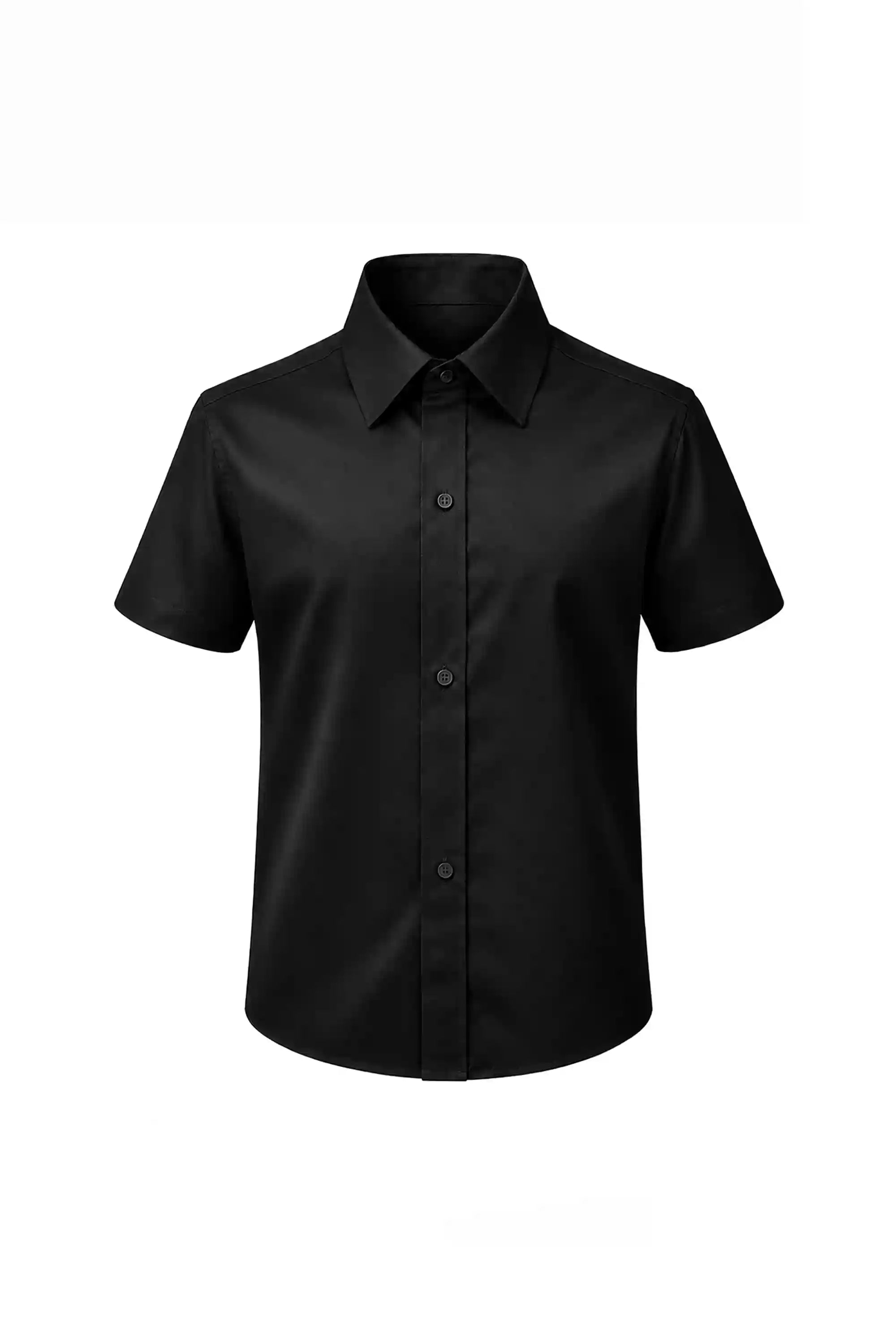 Lilax Boys Classic Short Sleeve Button Down Casual Solid Dress Shirt