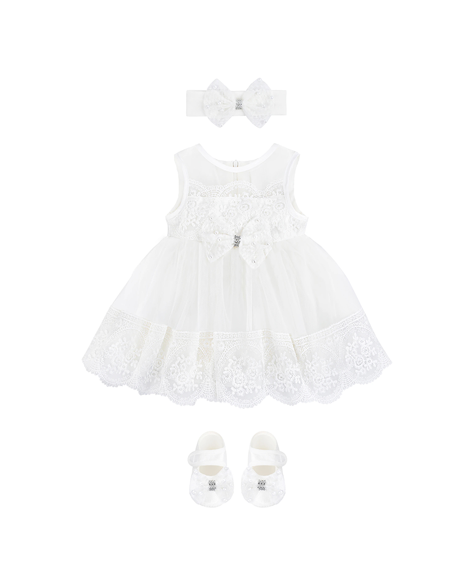 Newborn Lace Tulle Princess Gown Set