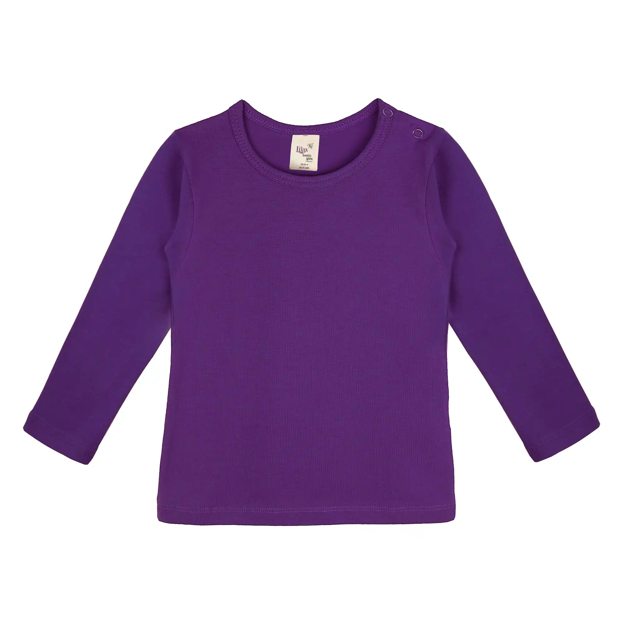 Baby Girls' Basic Long Sleeve Round Neck T-Shirt