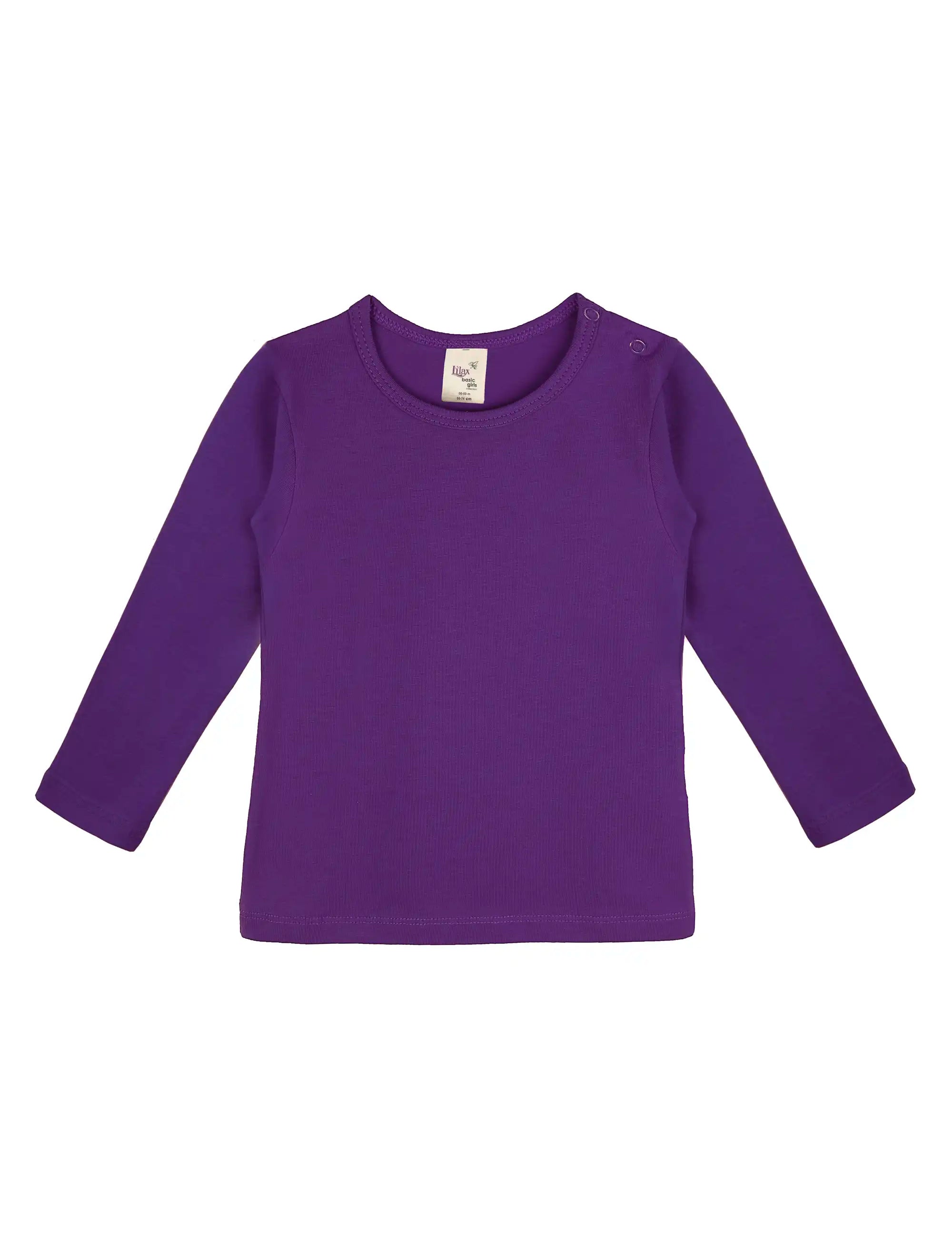Baby Girls' Basic Long Sleeve Round Neck T-Shirt
