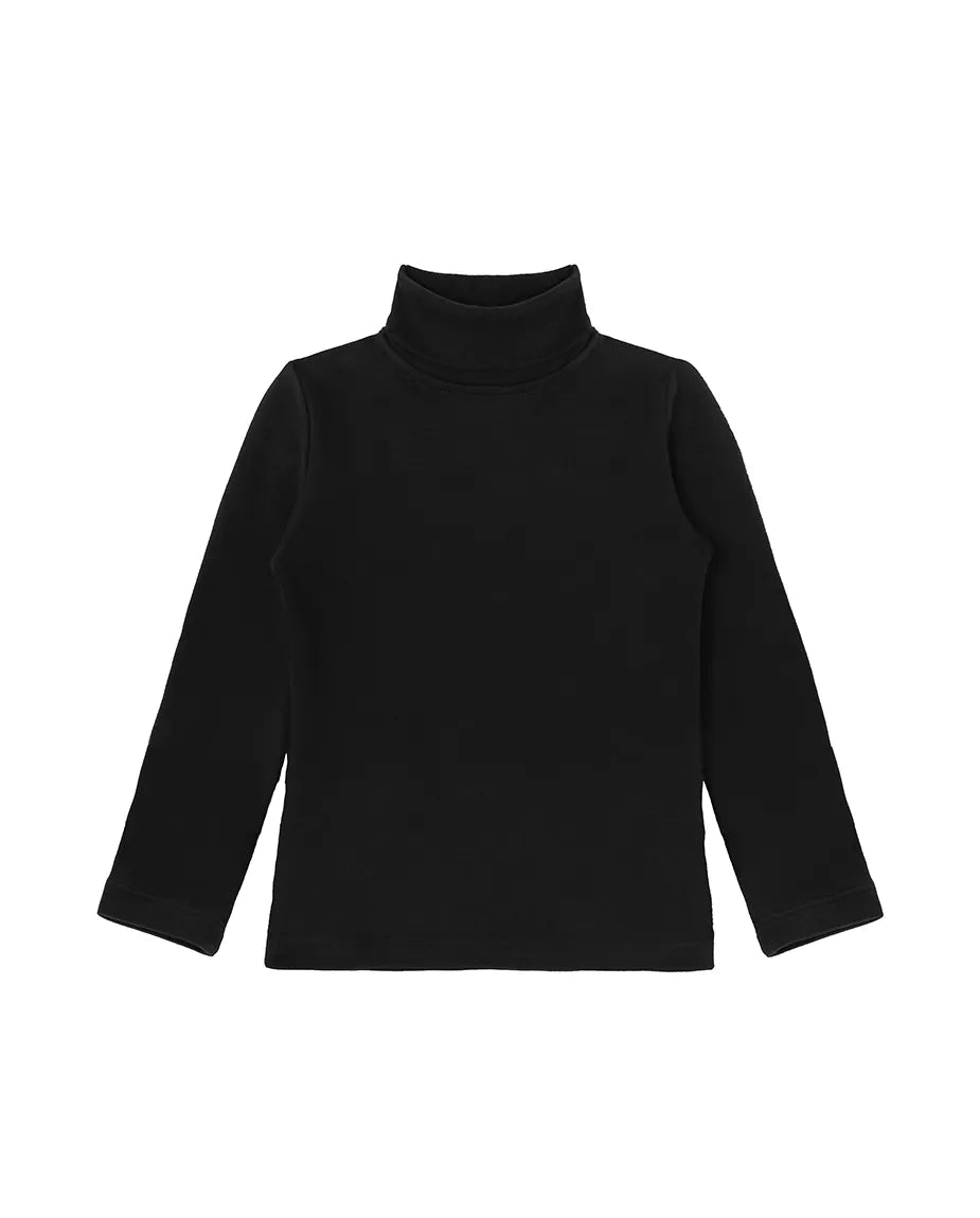 Little Girls Cotton Long Sleeve Basic Turtleneck T-Shirt