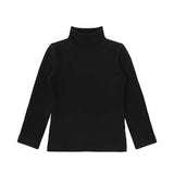 Little Girls Cotton Long Sleeve Basic Turtleneck T-Shirt