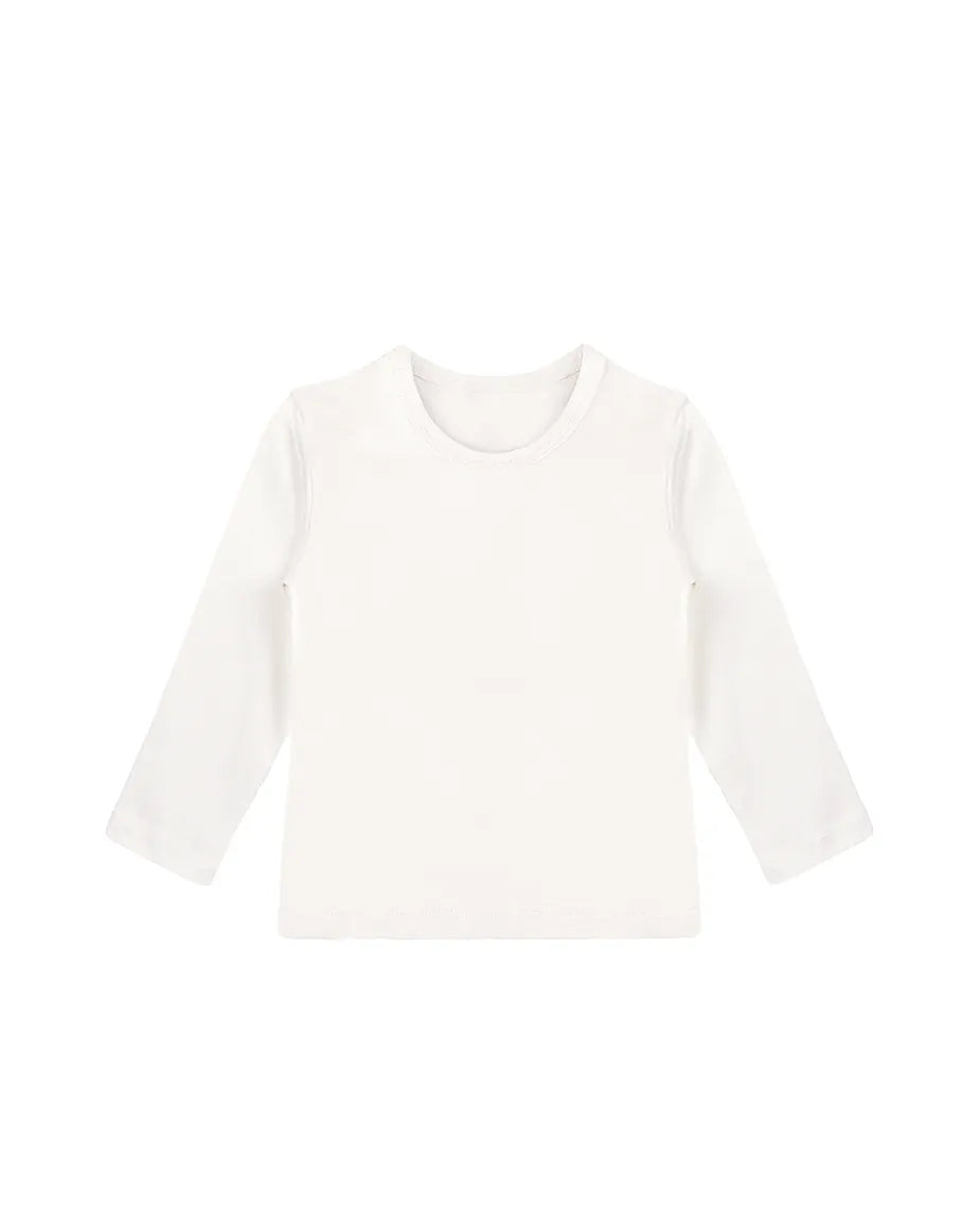 Toddler Cotton Long Sleeve Basic Crewneck T-Shirt