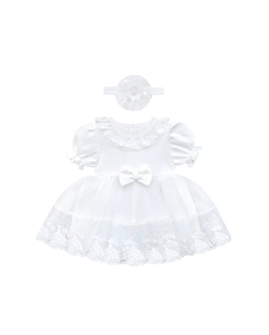 Baby Girls' Baptism Lace Floral Embroidered Dress