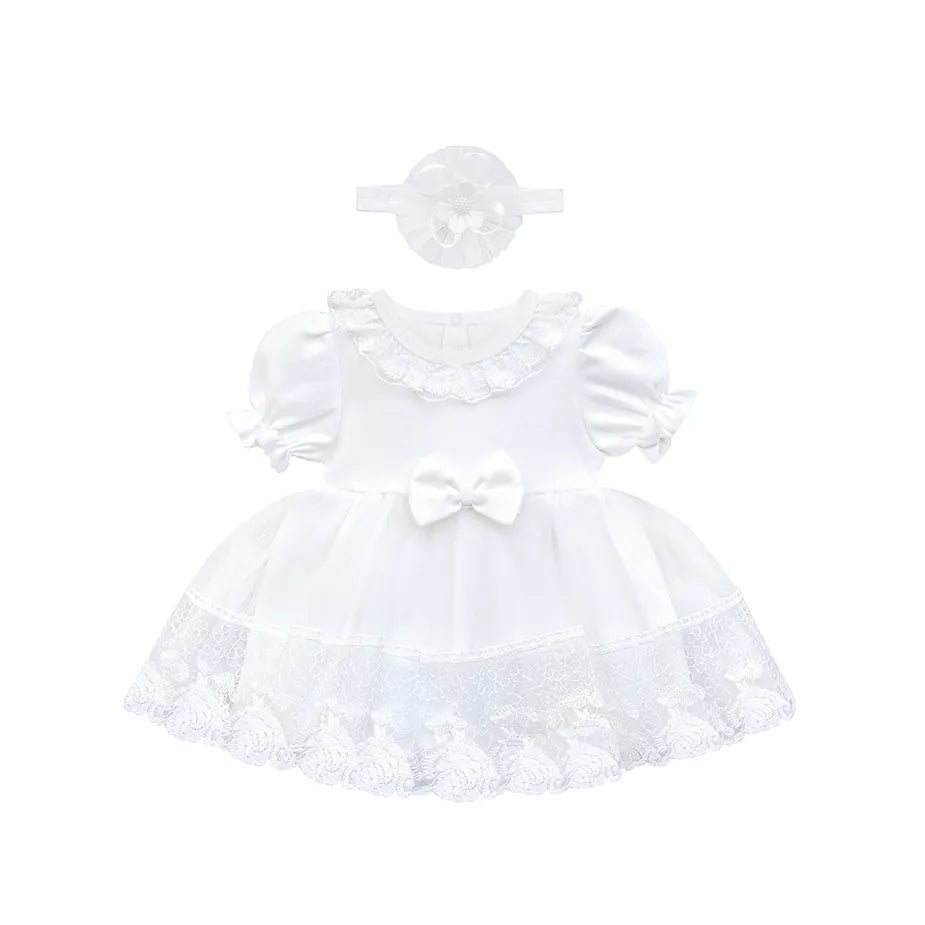 Baby Girls' Baptism Lace Floral Embroidered Dress