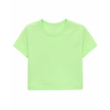 Girls Short Sleeve Crewneck Crop Top Tee