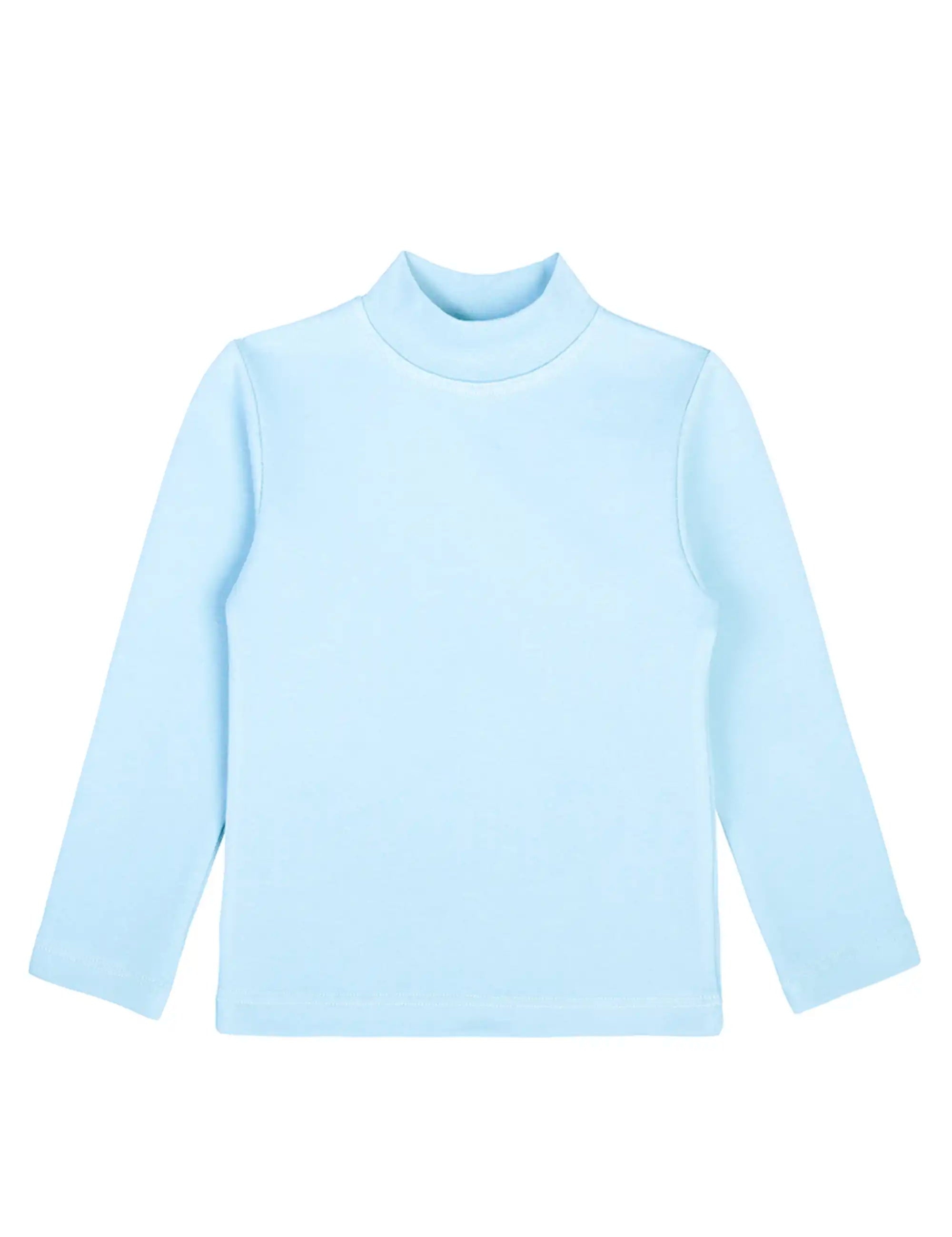 Girls' Basic Mock Turtleneck Long Sleeve Cotton Solid T-Shirt