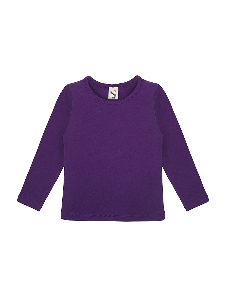 Big Girls Cotton Long Sleeve Basic Crewneck T-Shirt