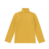Little Girls Cotton Long Sleeve Basic Turtleneck T-Shirt