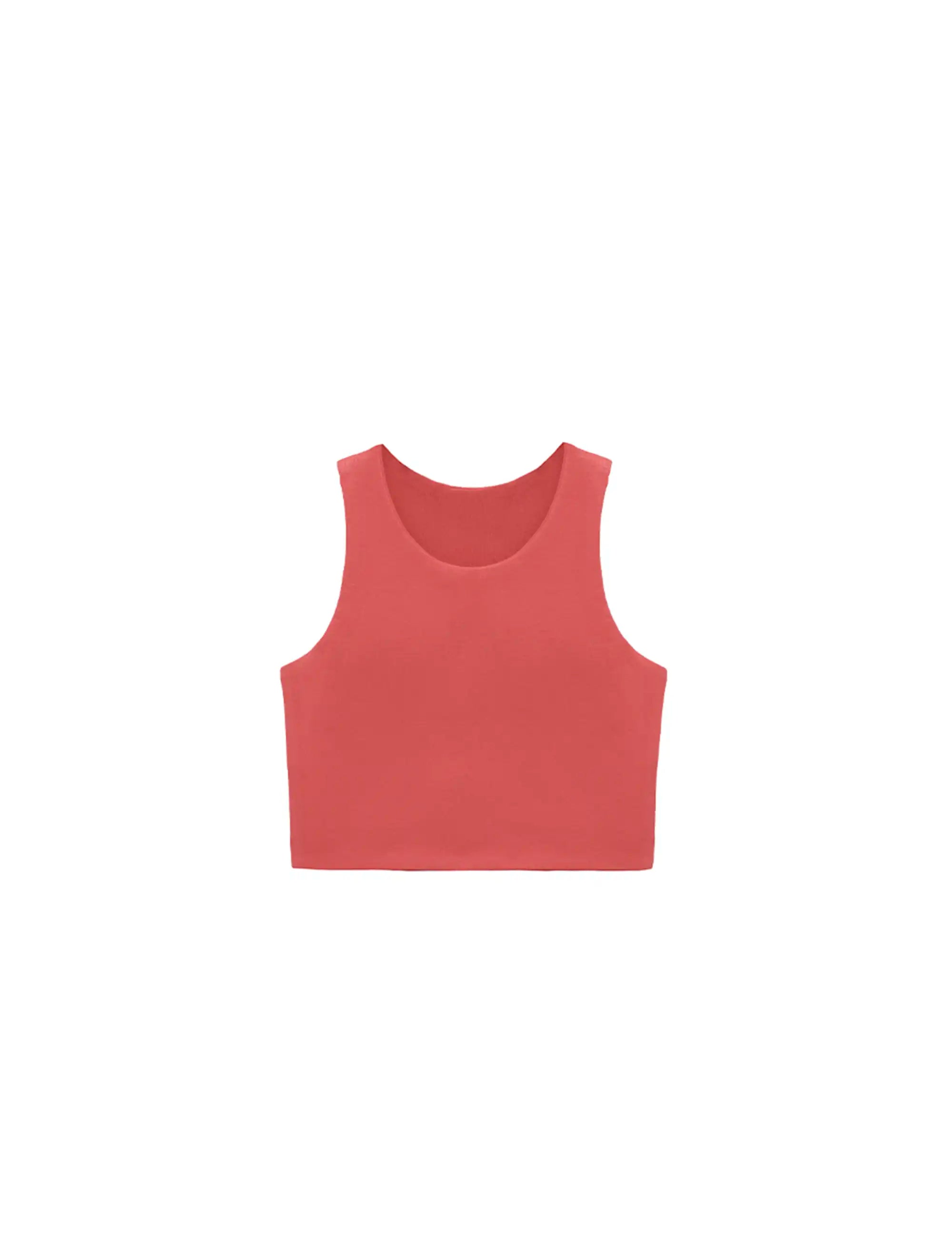 Girls' Double Lined Sleeveless Basic Crop Tank Top