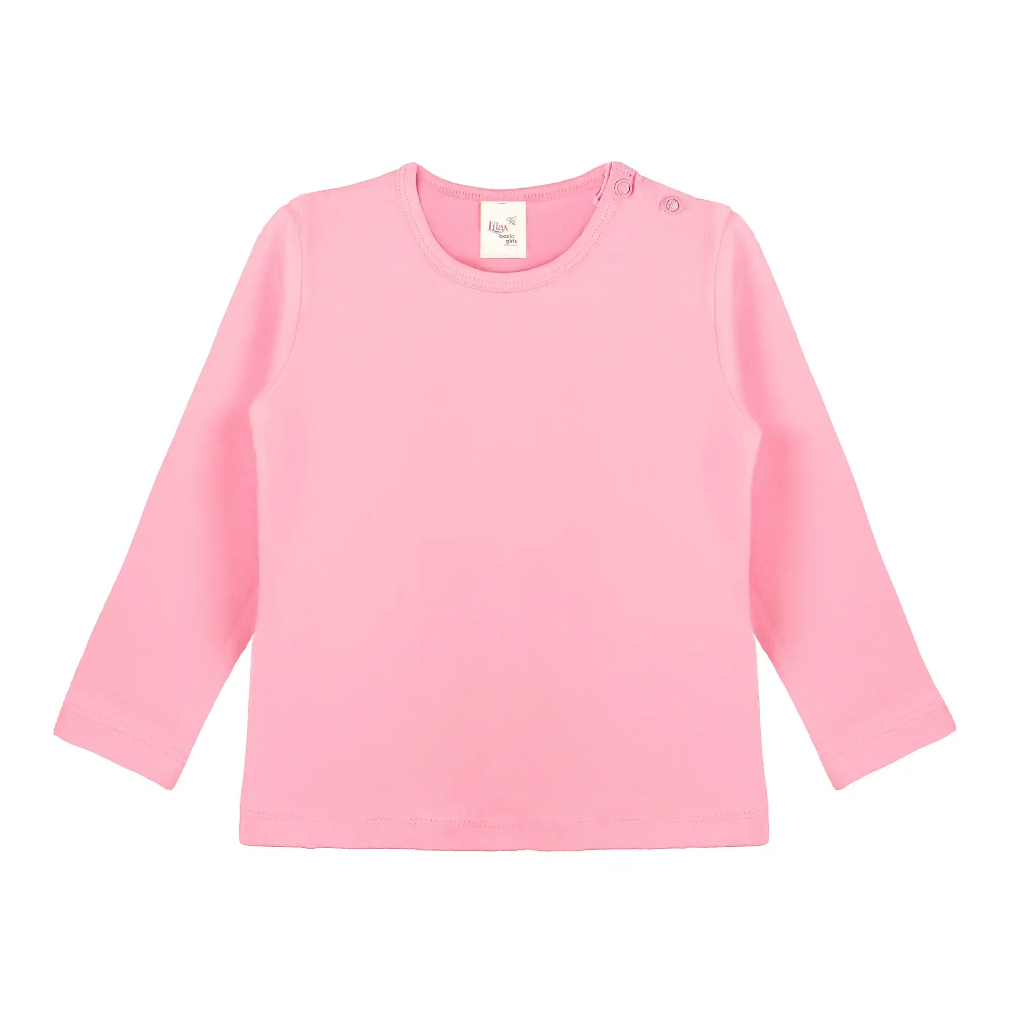 Baby Girls' Basic Long Sleeve Round Neck T-Shirt