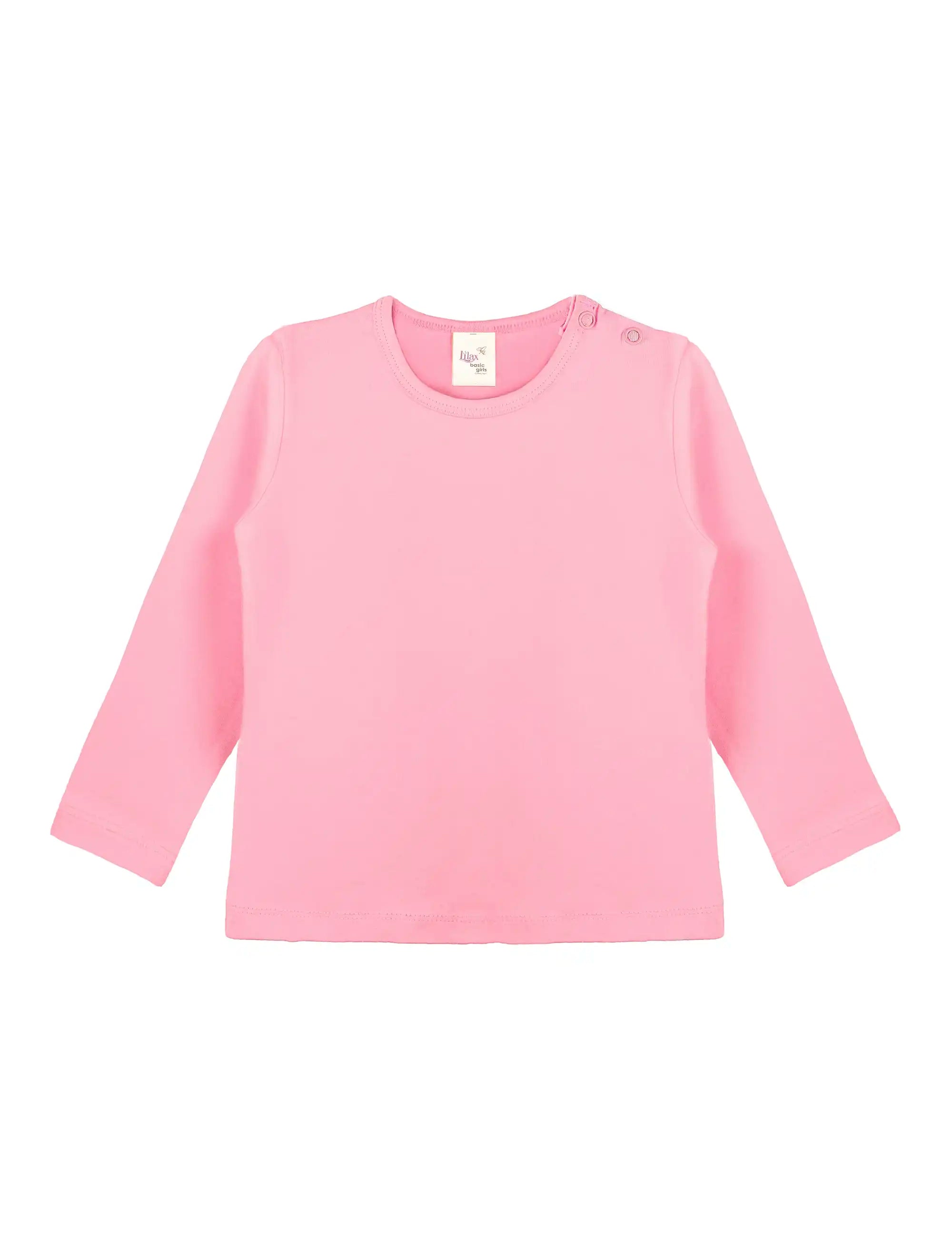 Baby Girls' Basic Long Sleeve Round Neck T-Shirt