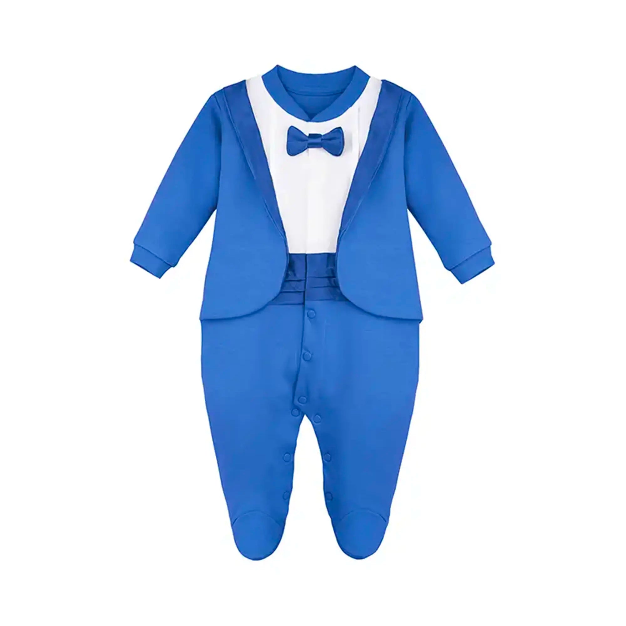 Baby Boy Footie Tuxedo Outfit with Bow Tie for Christmas Holidays - The Perfect Gentleman Look