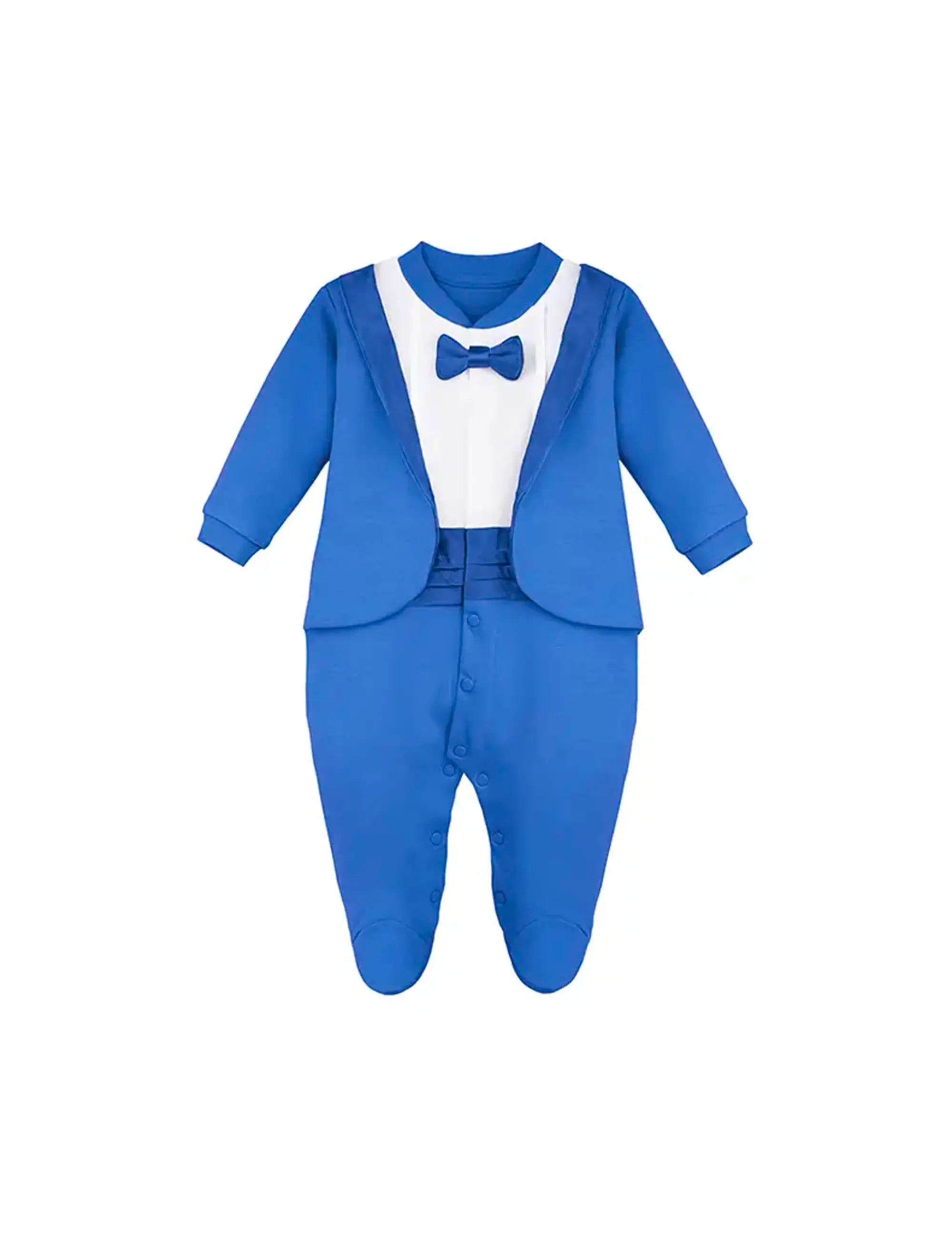Baby Boy Footie Tuxedo Outfit with Bow Tie for Christmas Holidays - The Perfect Gentleman Look