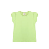Girls' Basic Cotton T-Shirt  Short Puff Sleeve Crewneck / Toddler