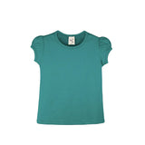 Girls' Basic Cotton T-Shirt  Short Puff Sleeve Crewneck / Toddler