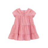 Toddler Cotton Floral Embroidered Short Sleeve Dress
