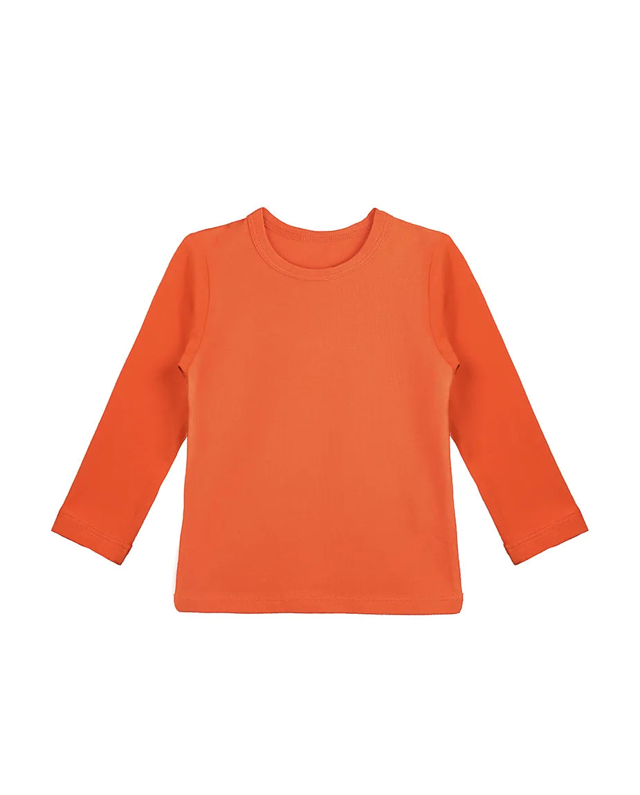Toddler Cotton Long Sleeve Basic Crewneck T-Shirt