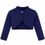 Baby Girls' Long Sleeve Knit One Button Closure Bolero Shrug