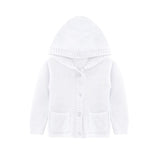 Baby Hooded Button Down Knit Cardigan Sweater