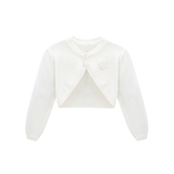 Baby Flower Detailed Buttoned Bolero Cardigan