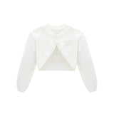 Baby Flower Detailed Buttoned Bolero Cardigan
