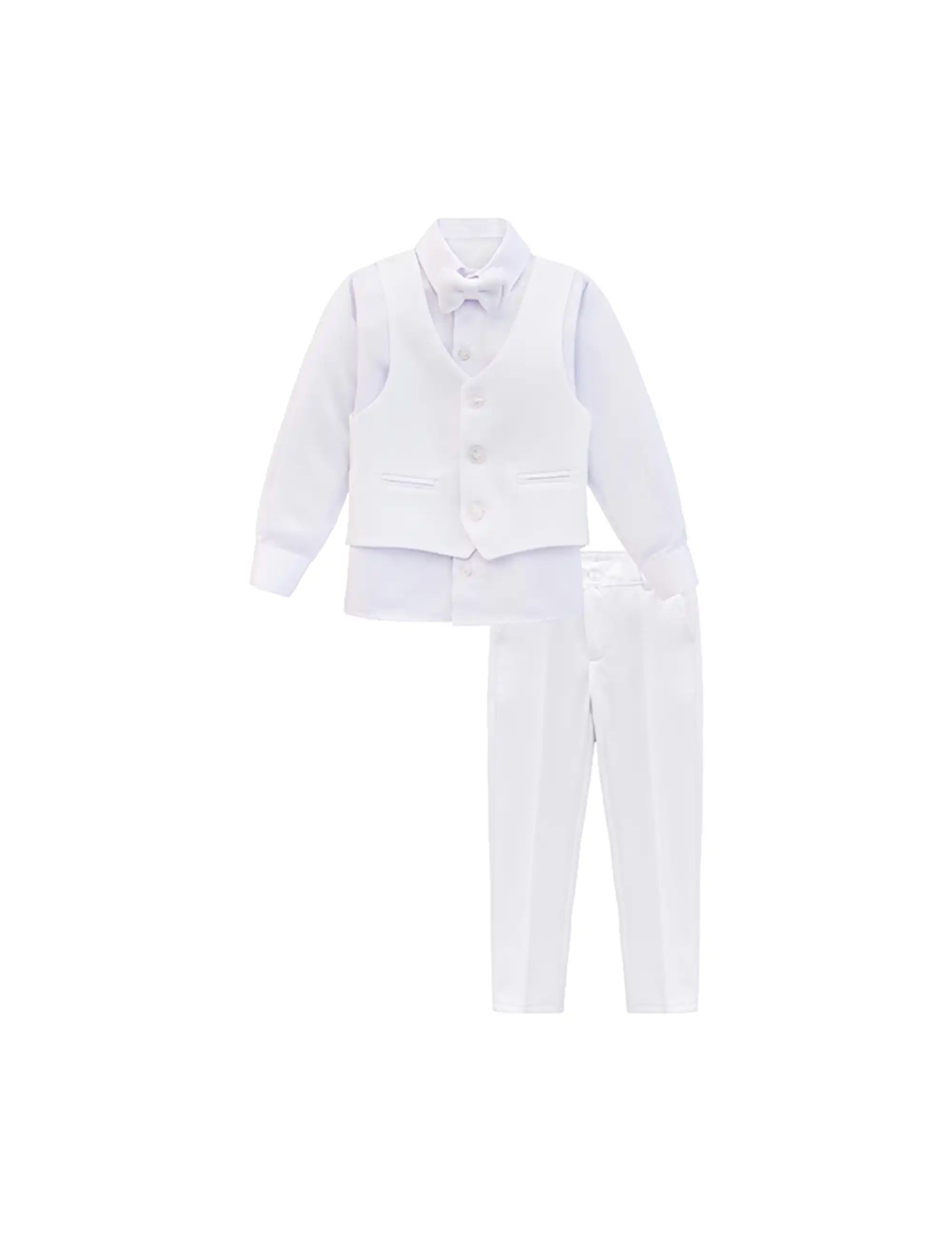 Boys Formal Suit 4 Piece Vest, Pants and Tie Dresswear Suit Set