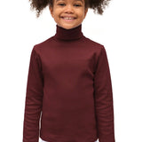 Girls' Basic Long Sleeve Turtleneck Cotton T-Shirt